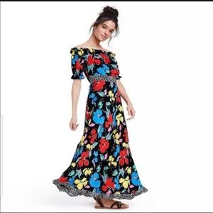 NWT Rixo x Target Black Multicolor Maxi Dress size 8